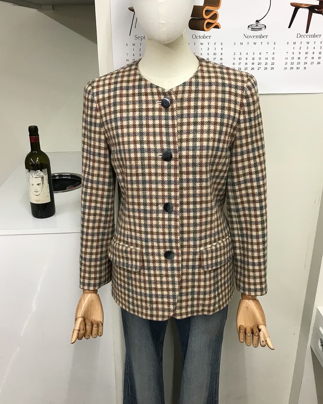 버버리 체크 라운드 울 트위드 자켓 상품이미지6