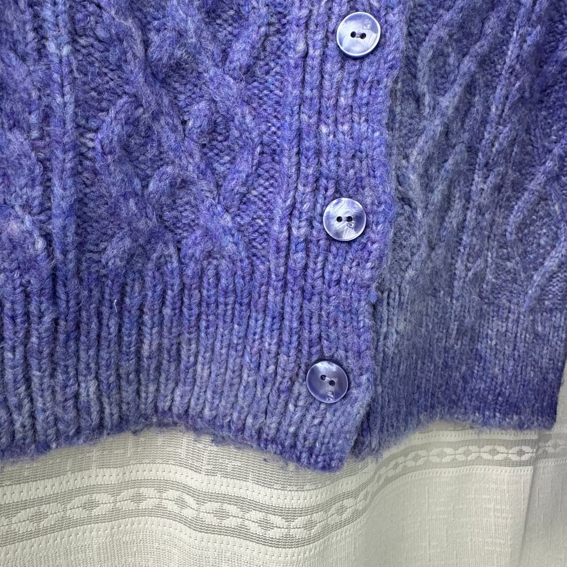 망고 퍼플 케이블 니트가디건 상품이미지8