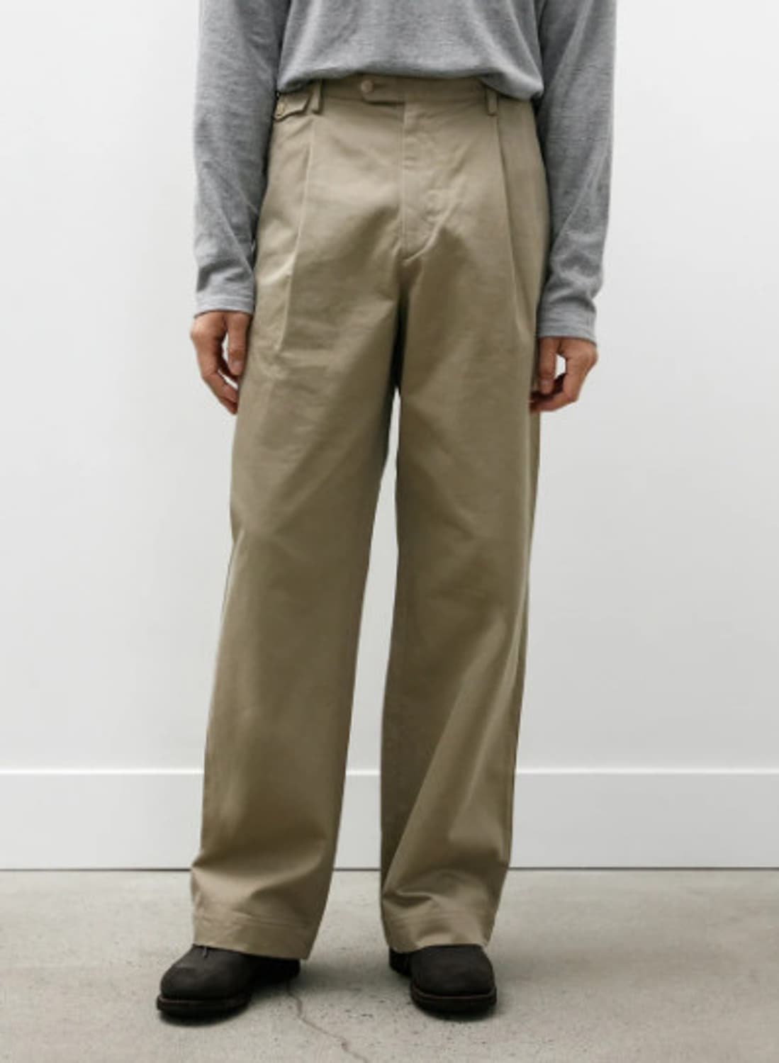 (5) 오라리 25ss washed finx 원턱 치노 라이트카키 상품이미지1