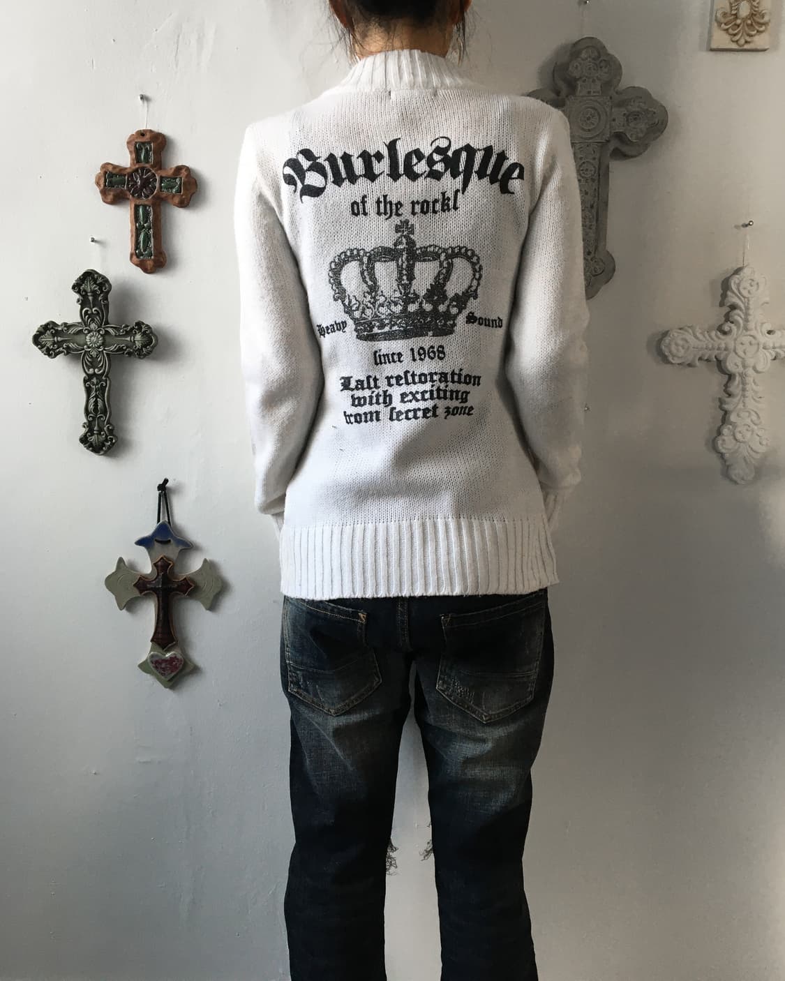 Printing point knit zip up 상품이미지1