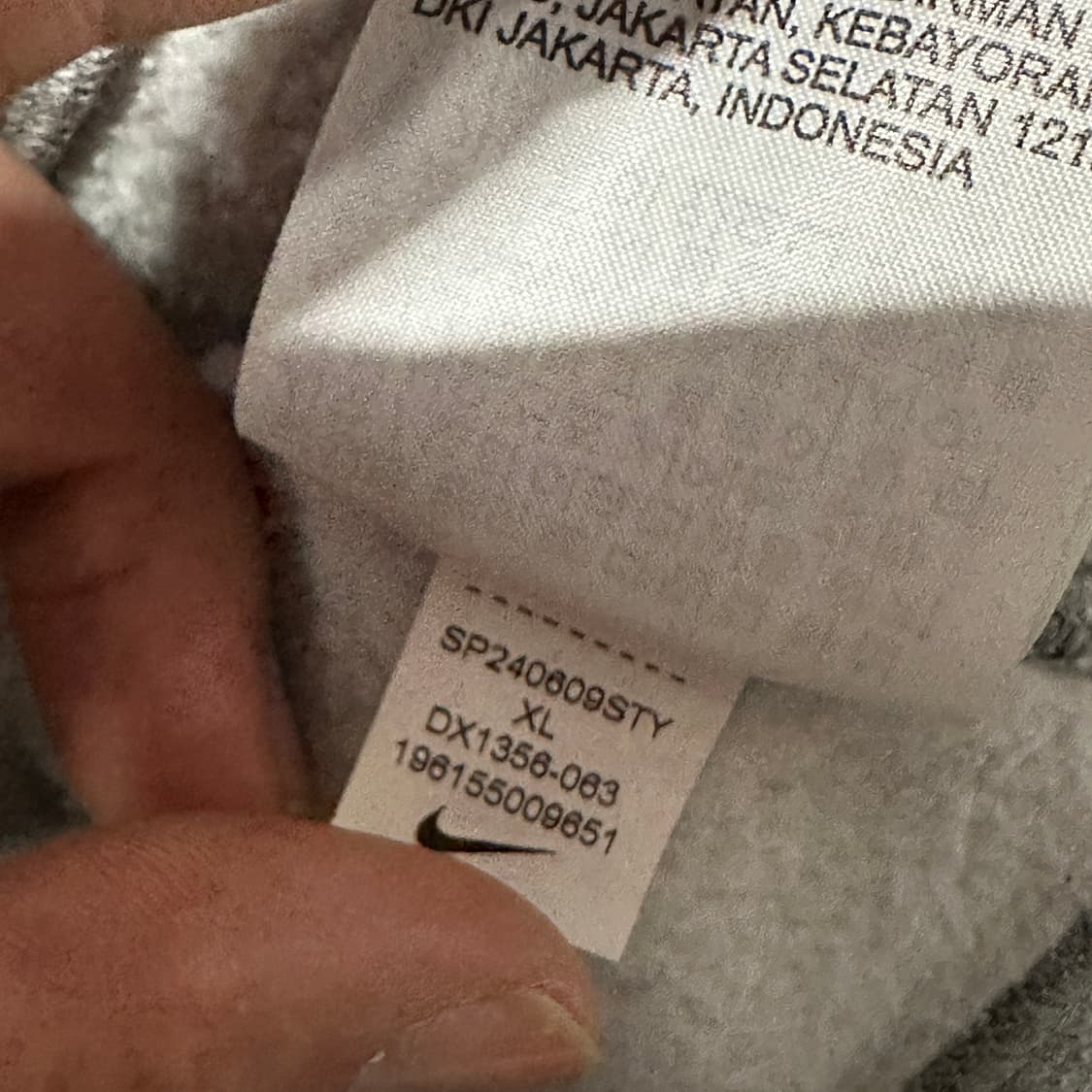 나이키 솔로스우시 플리스 그레이 후드 XL 상품이미지8