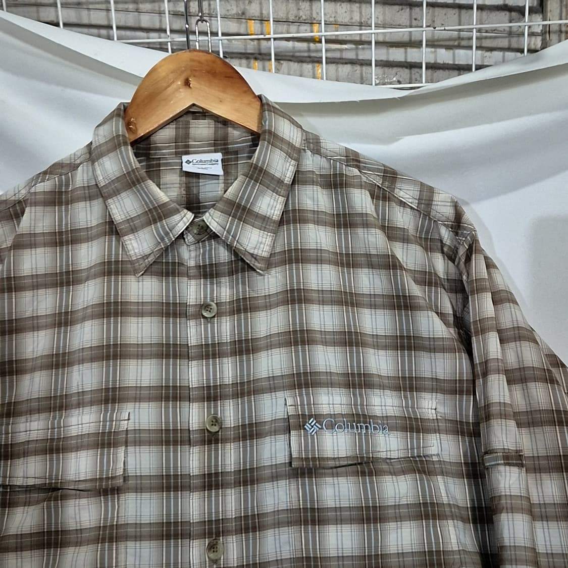 Columbia 콜롬비아 자수 로고 체크 셔츠 상품이미지2