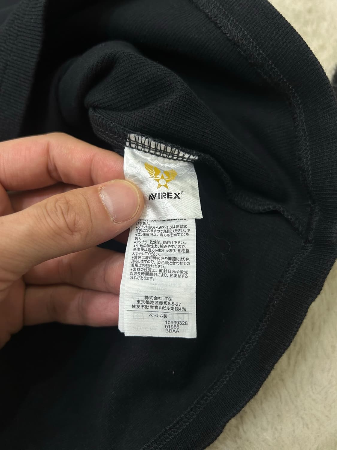 [XL]아비렉스 골지 V넥 긴팔/블랙/슬림핏  상품이미지6