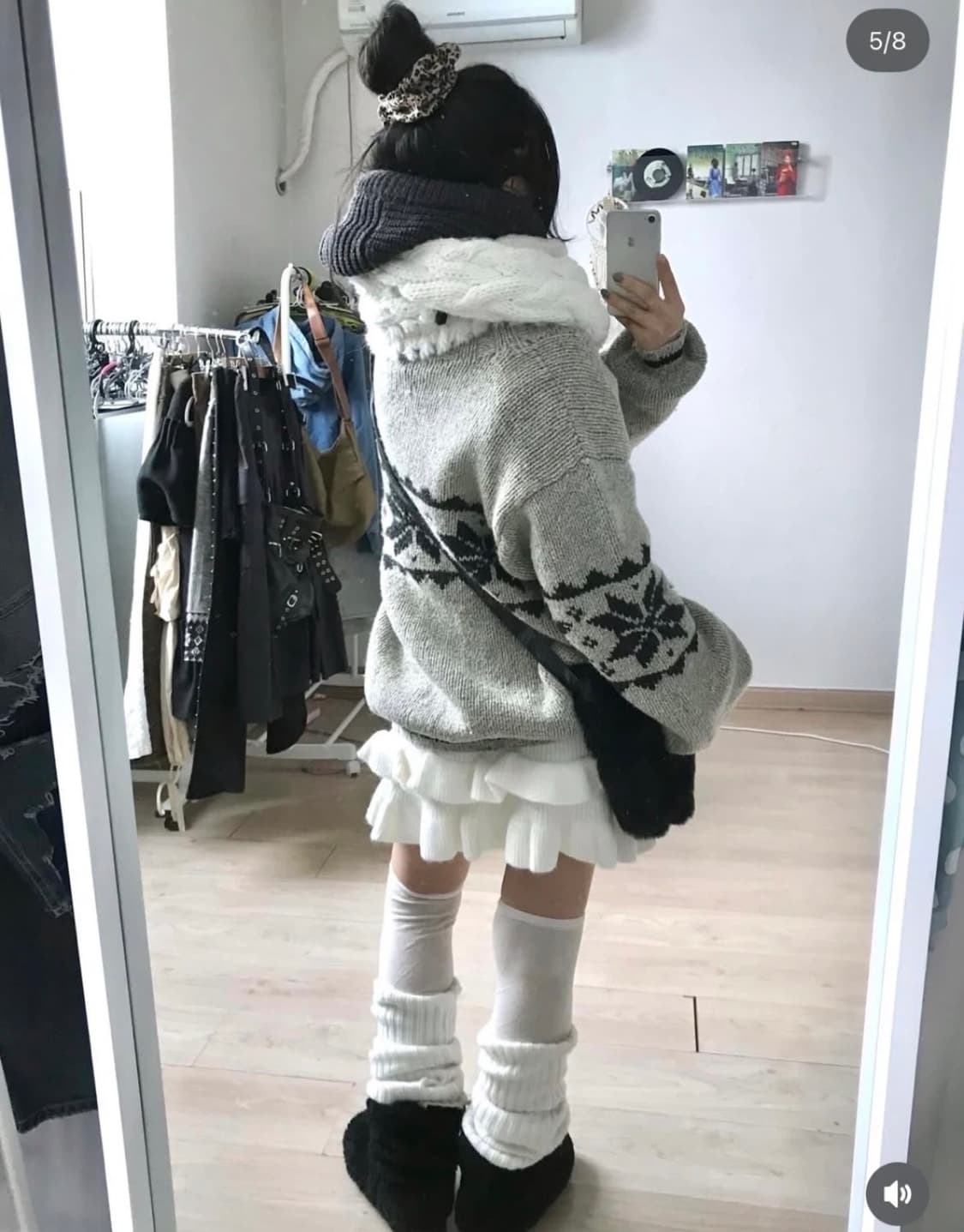 미라이 클럽 빈티지 니트 치마 세트 상품이미지2