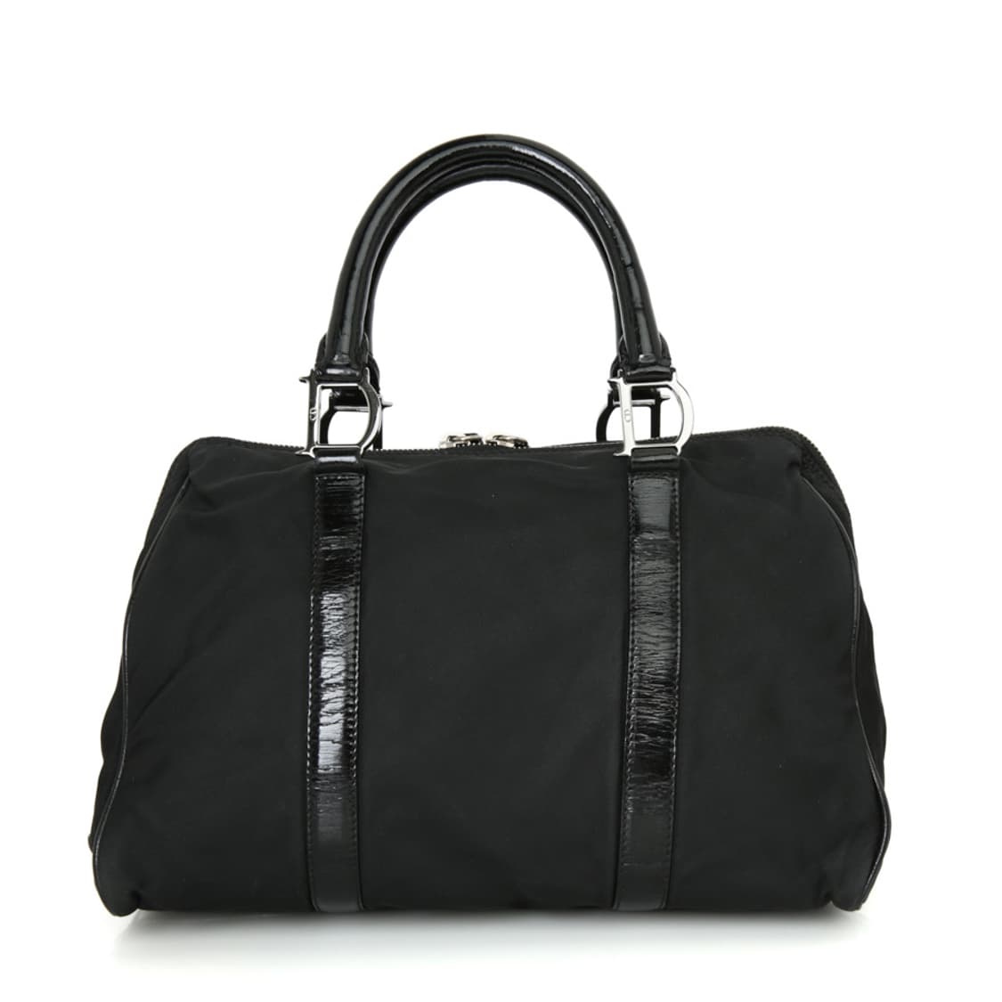 디올 빈티지 블랙 보스턴백 나일론 스몰 볼링백 토트 상품이미지3