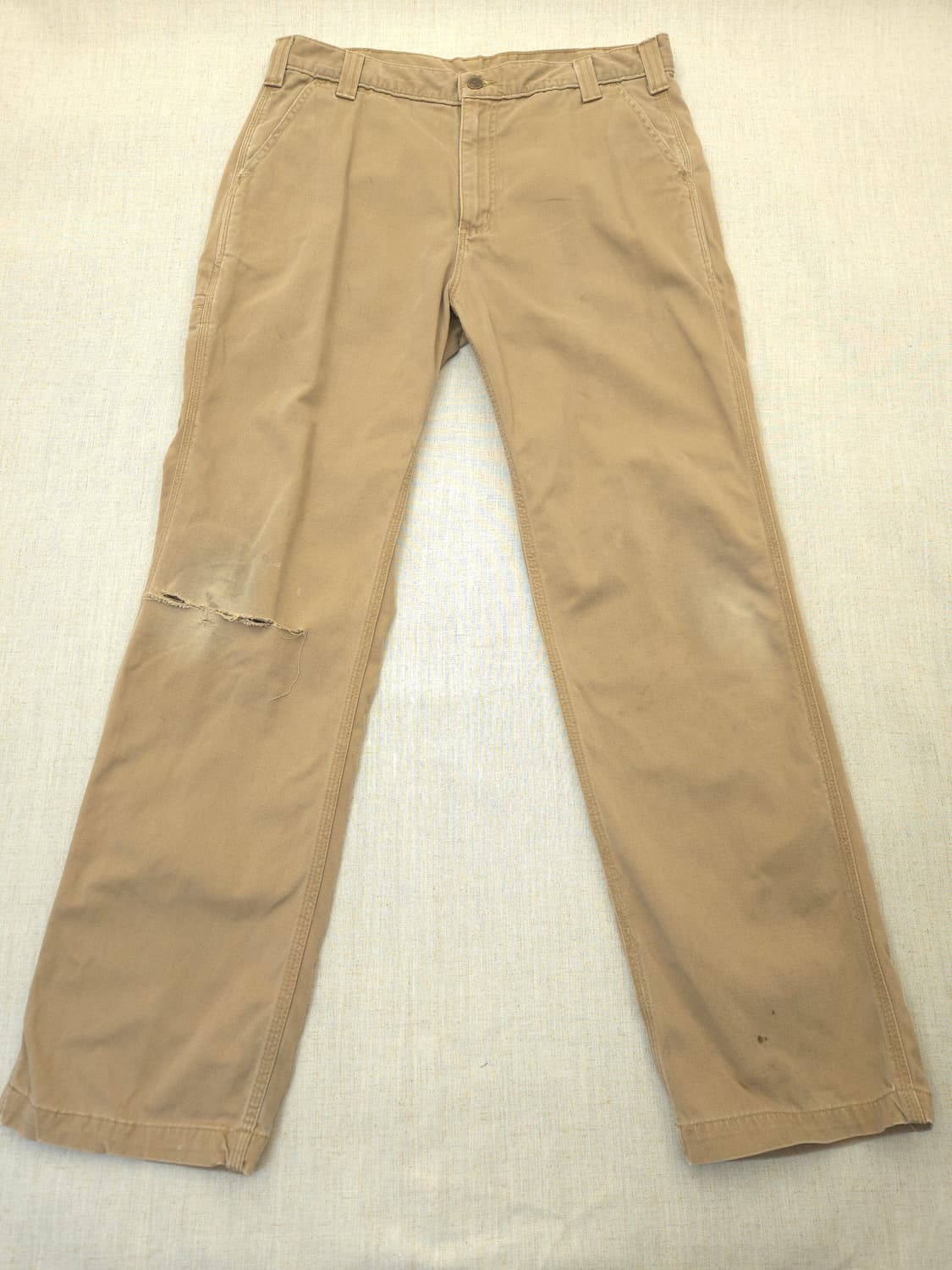 칼하트 카키색 데미지 워크 팬츠 상품이미지1