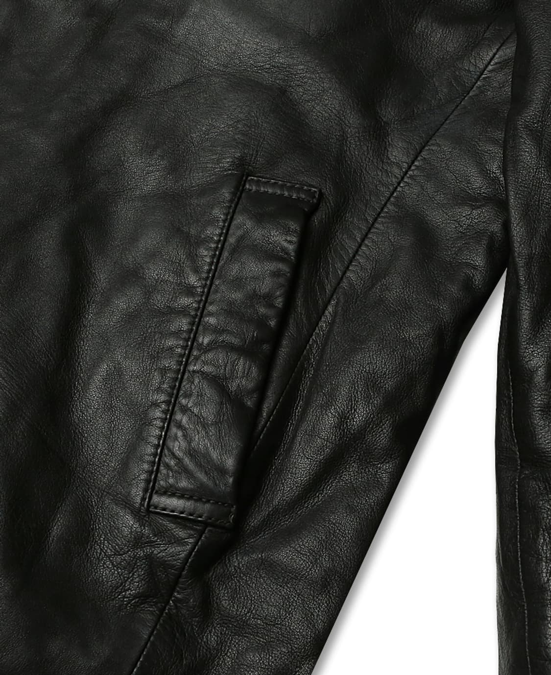 꼬르넬리아니 [Corneliani] 블랙 레더 럭셔리 이태리 하프 코트 상품이미지3