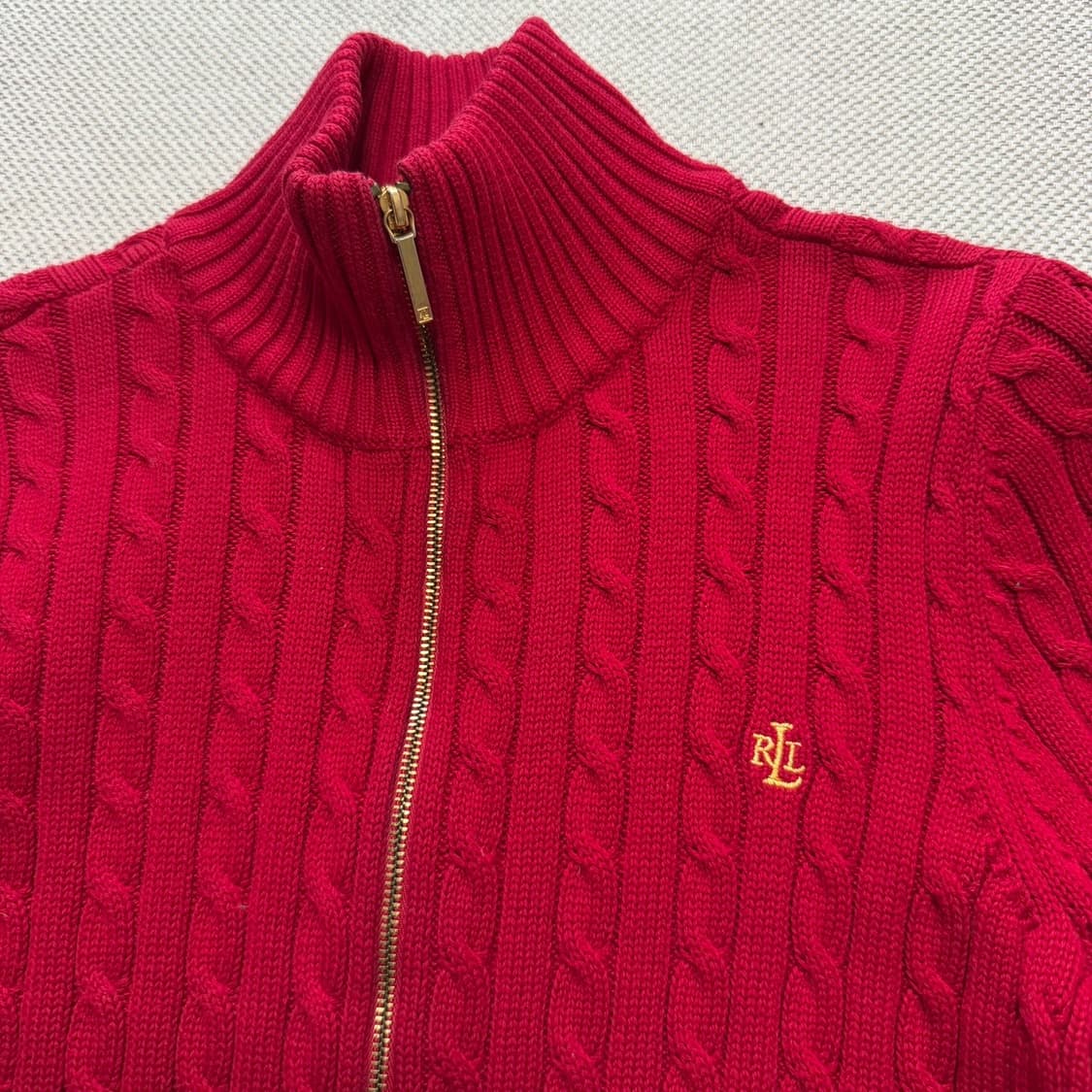랄프로렌 케이블 니트 집업 상품이미지3