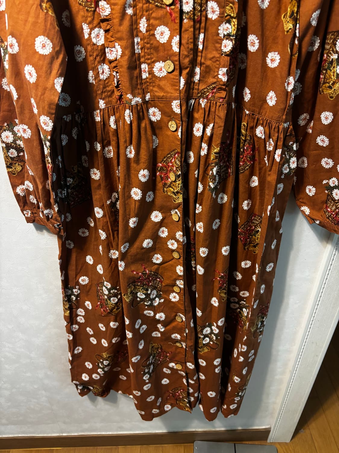 El anche 브라운 플라워 패턴 원피스 상품이미지3