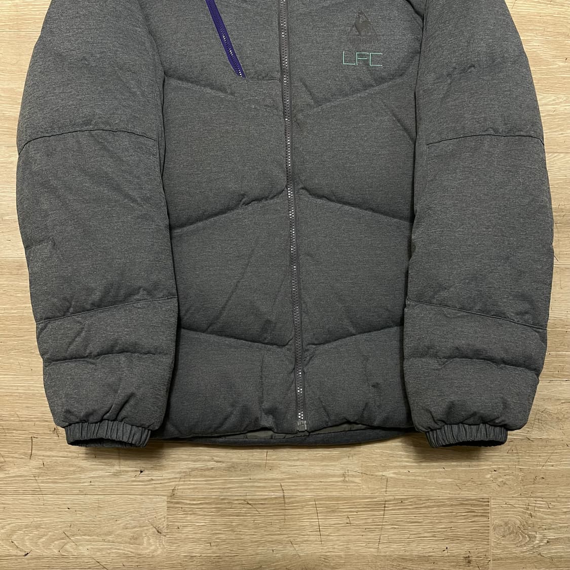 르꼬끄 여성 덕다운 LFC 로고 후드 패딩 점퍼 [멜란지그레이] M/95 상품이미지3