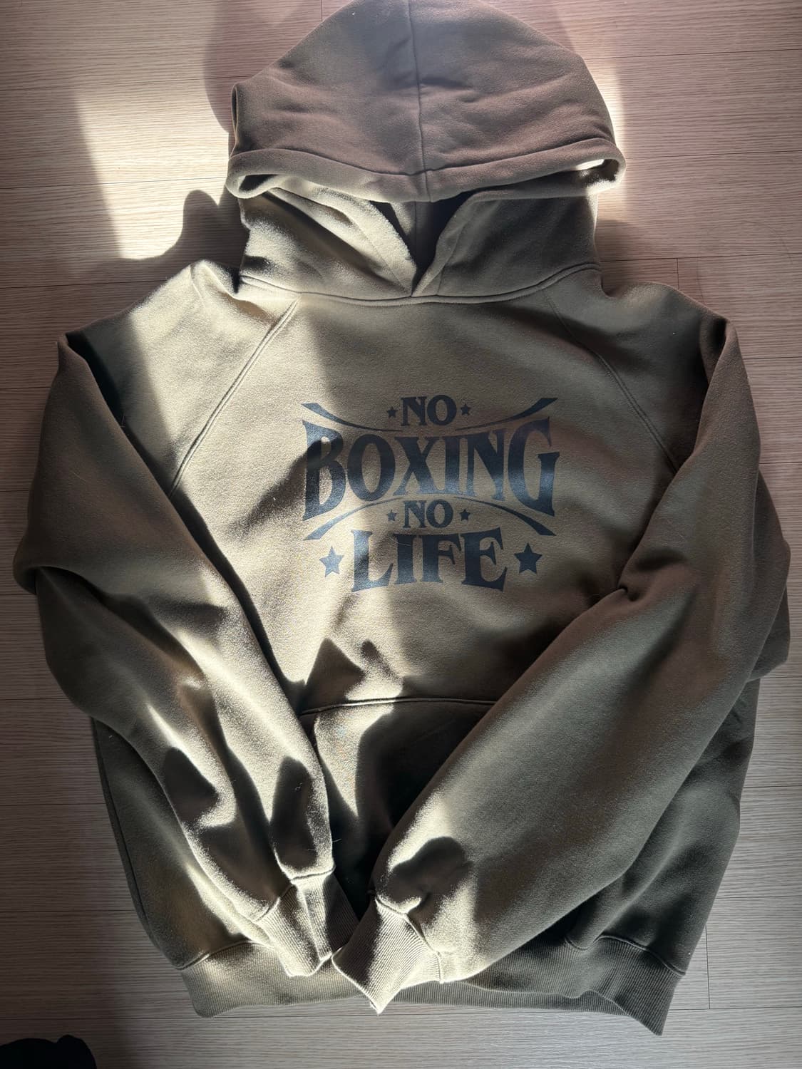 노복싱 노라이프 카키색 후드티 상품이미지2