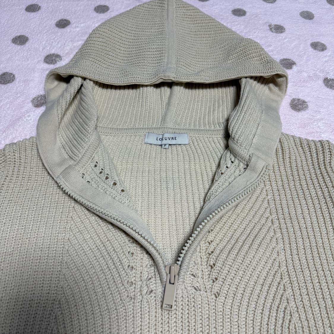 루에브르 하프 집업 후드 니트 상품이미지3
