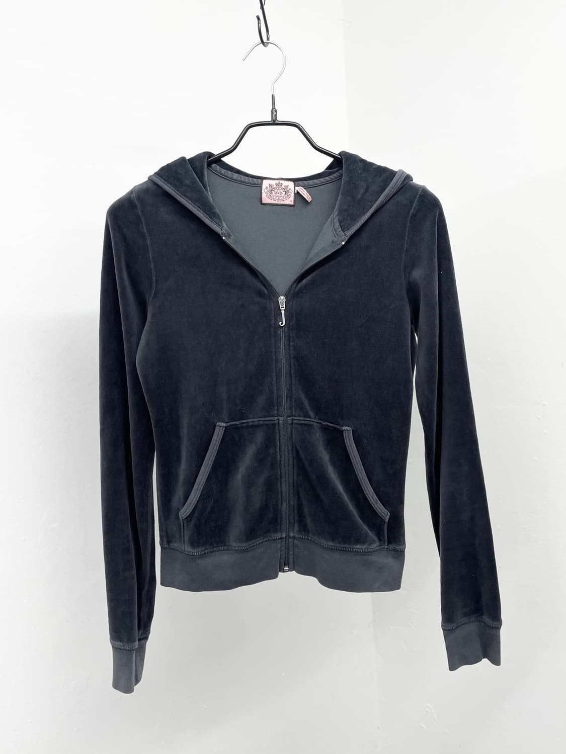 쥬시꾸뛰르 차콜 로고 벨로아 후드집업  상품이미지5