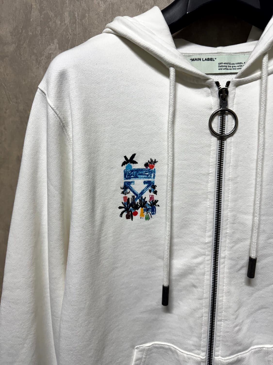 XS / Off-White 오프화이트 화이트 후드집업 상품이미지2