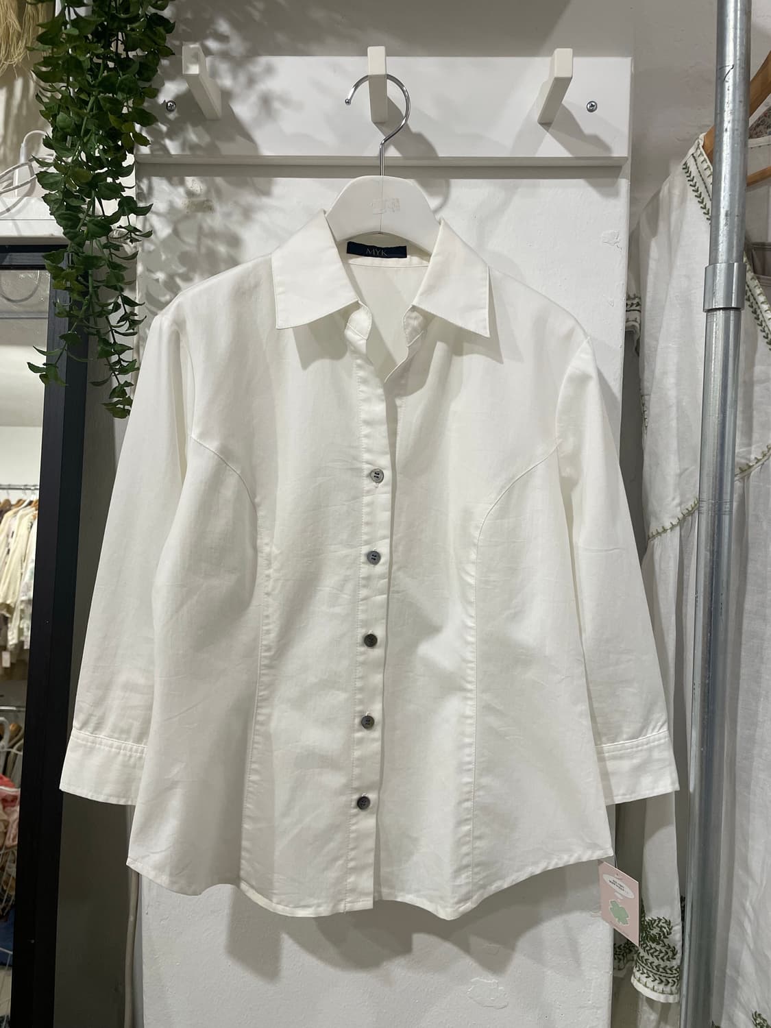 y2k 화이트 슬림 셔츠 상품이미지6