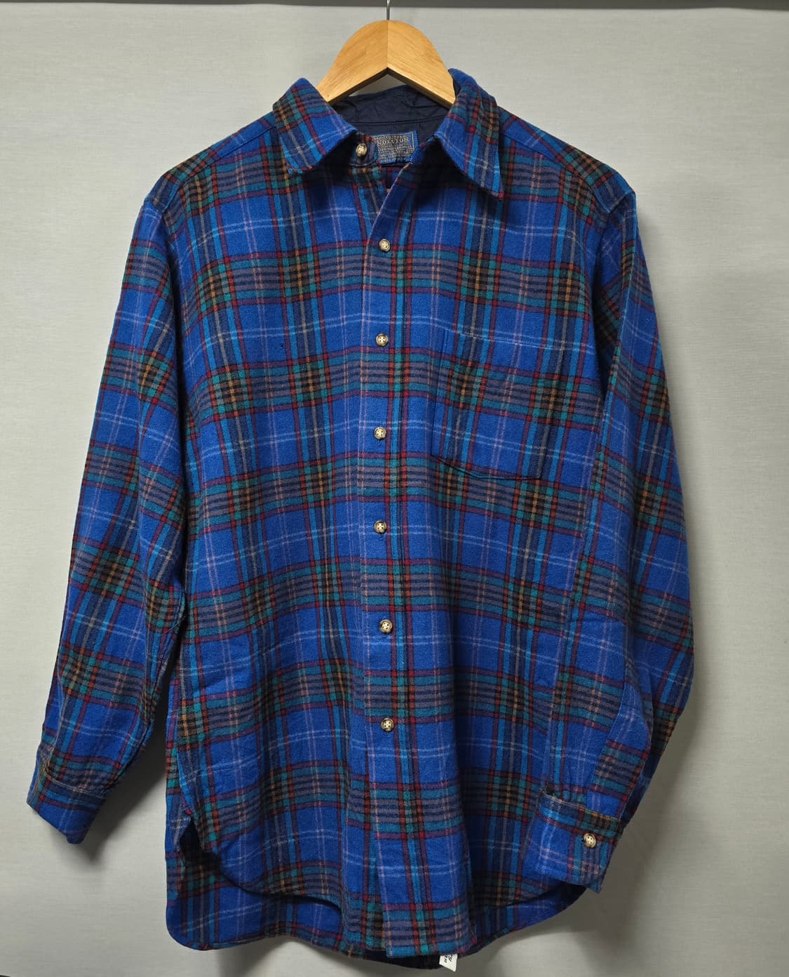 Pendleton USA 70s 펜들턴 블루 체크 버진울 셔츠 M 상품이미지1