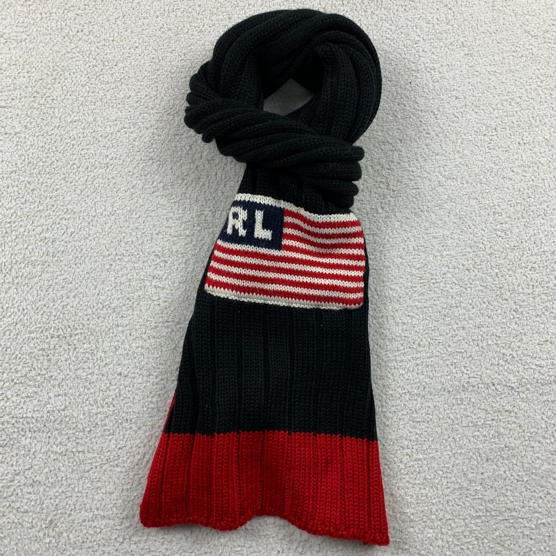 폴로 진스 성조기 로고 골지 니트 머플러 상품이미지2