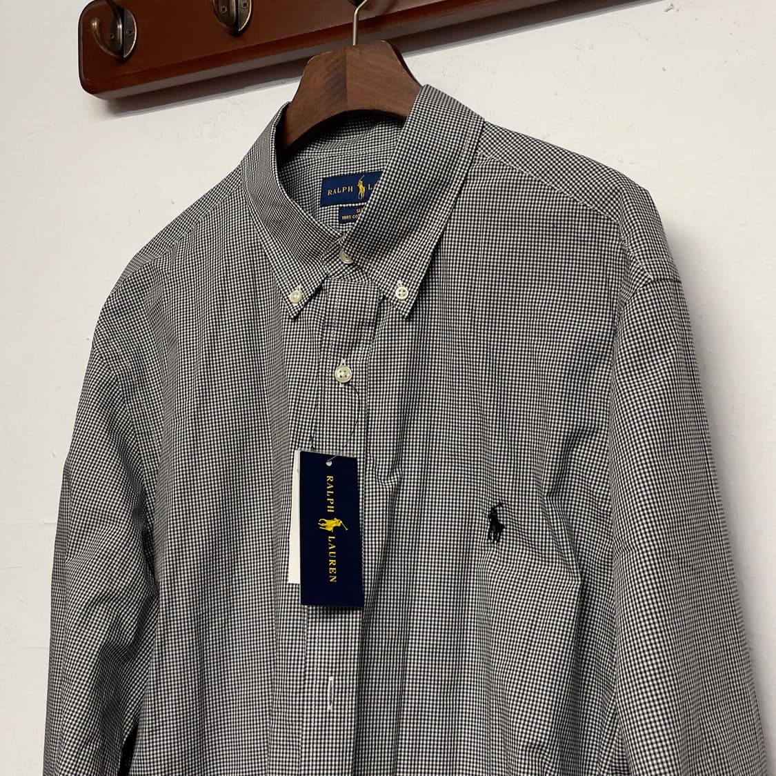 폴로 랄프로렌 깅엄 체크 블랙 코튼 셔츠   상품이미지2