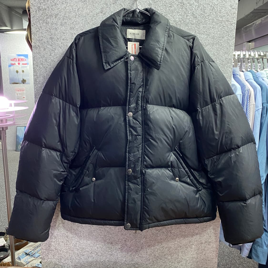 키뮤어 카라 블랙 숏 덕 다운 패딩 B3615 상품이미지2