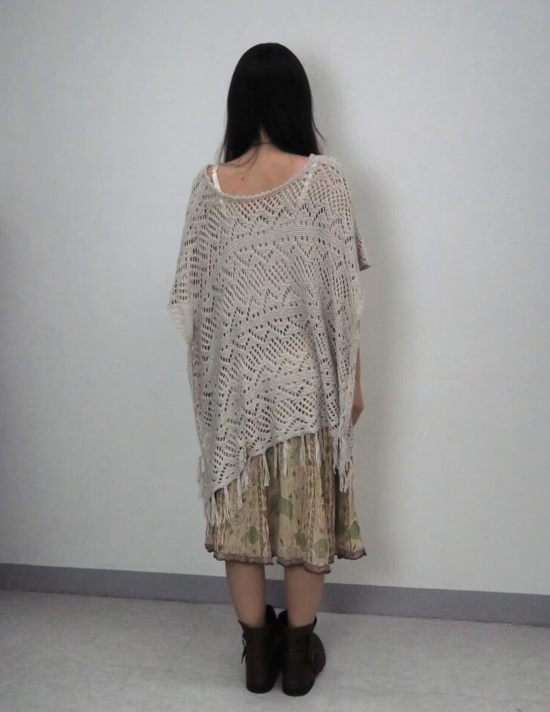 빈티지 히피 크로셰 케이프 판쵸 망토 상품이미지5