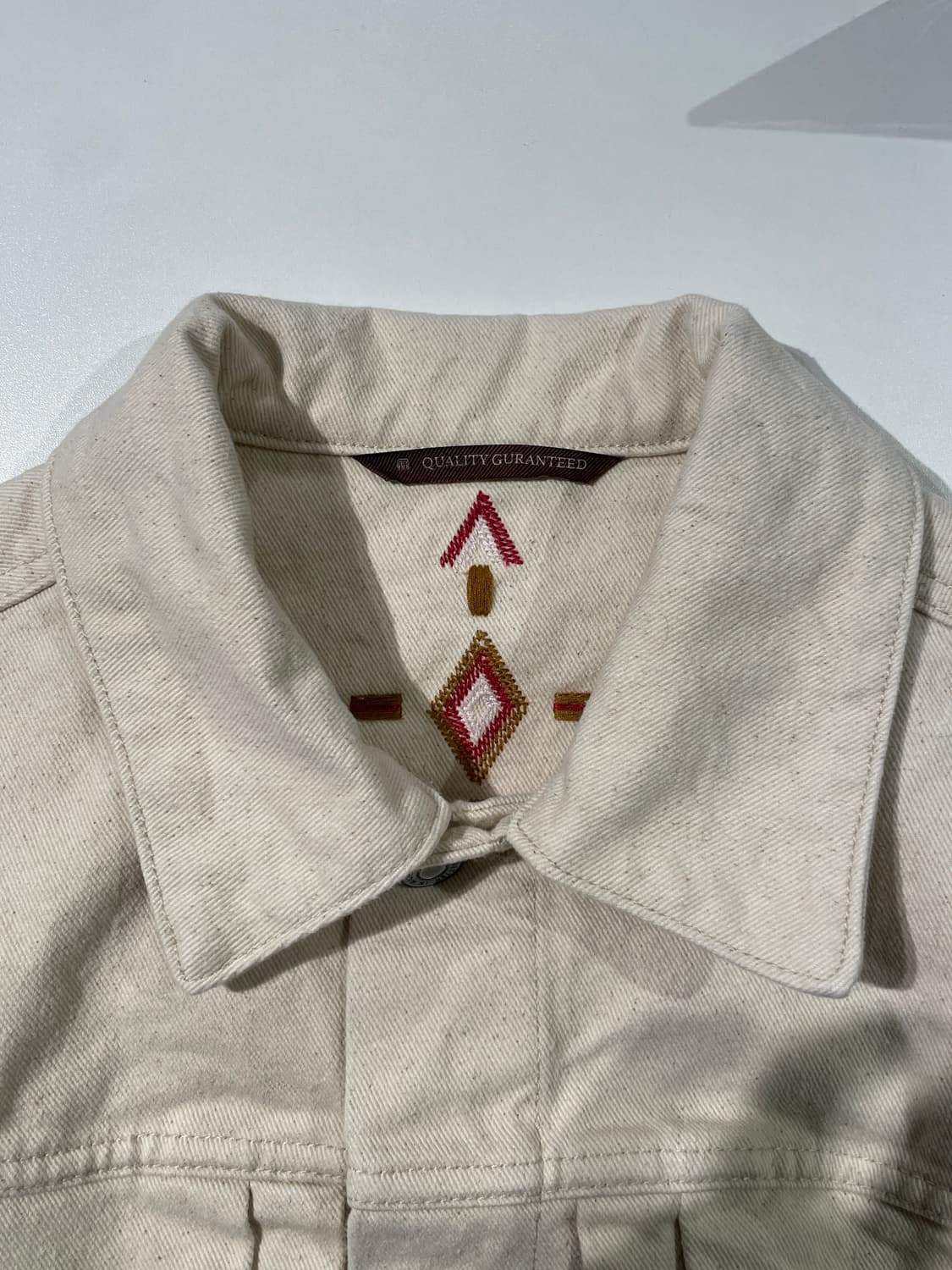 메이든 크림 레트로 타입 데님 자켓 상품이미지7