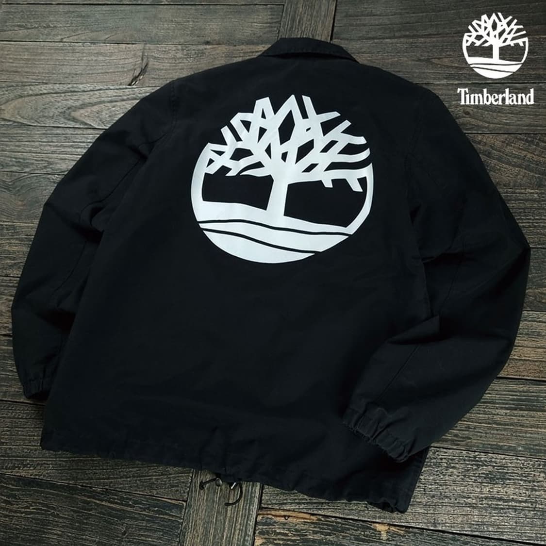[팀버랜드] 뒷판 빅로고 프린팅 코치 자켓 블랙 M19057 상품이미지1