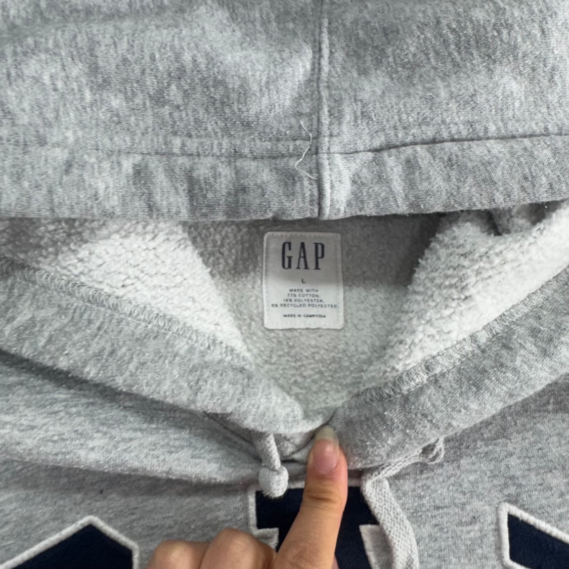 Gap 갭 네이비 로고 그레이 후드티 상품이미지5