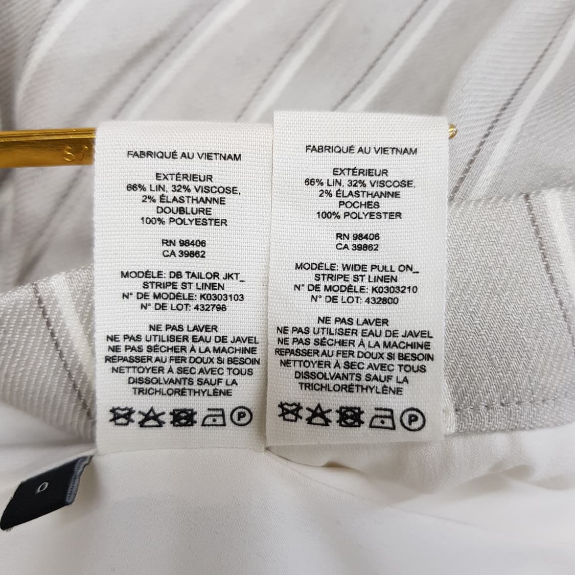 띠어리 스트라이프 린넨 테일러드 자켓 와이드 팬츠 투피스 셋업 S사이즈 상품이미지8