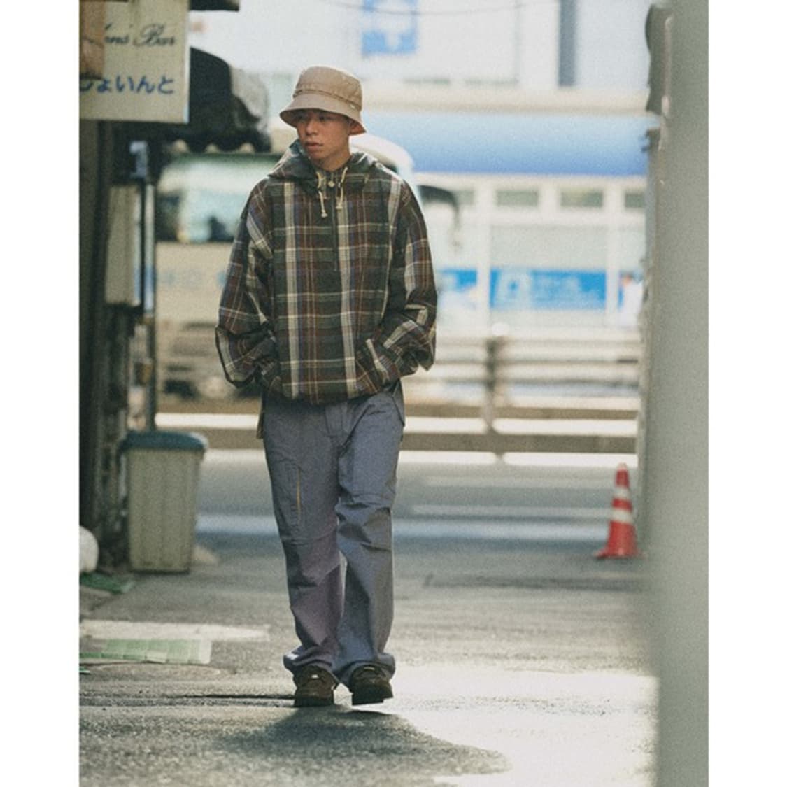 케보즈 KEBOZ Check Half Zip-up Hooded Shirt 상품이미지3