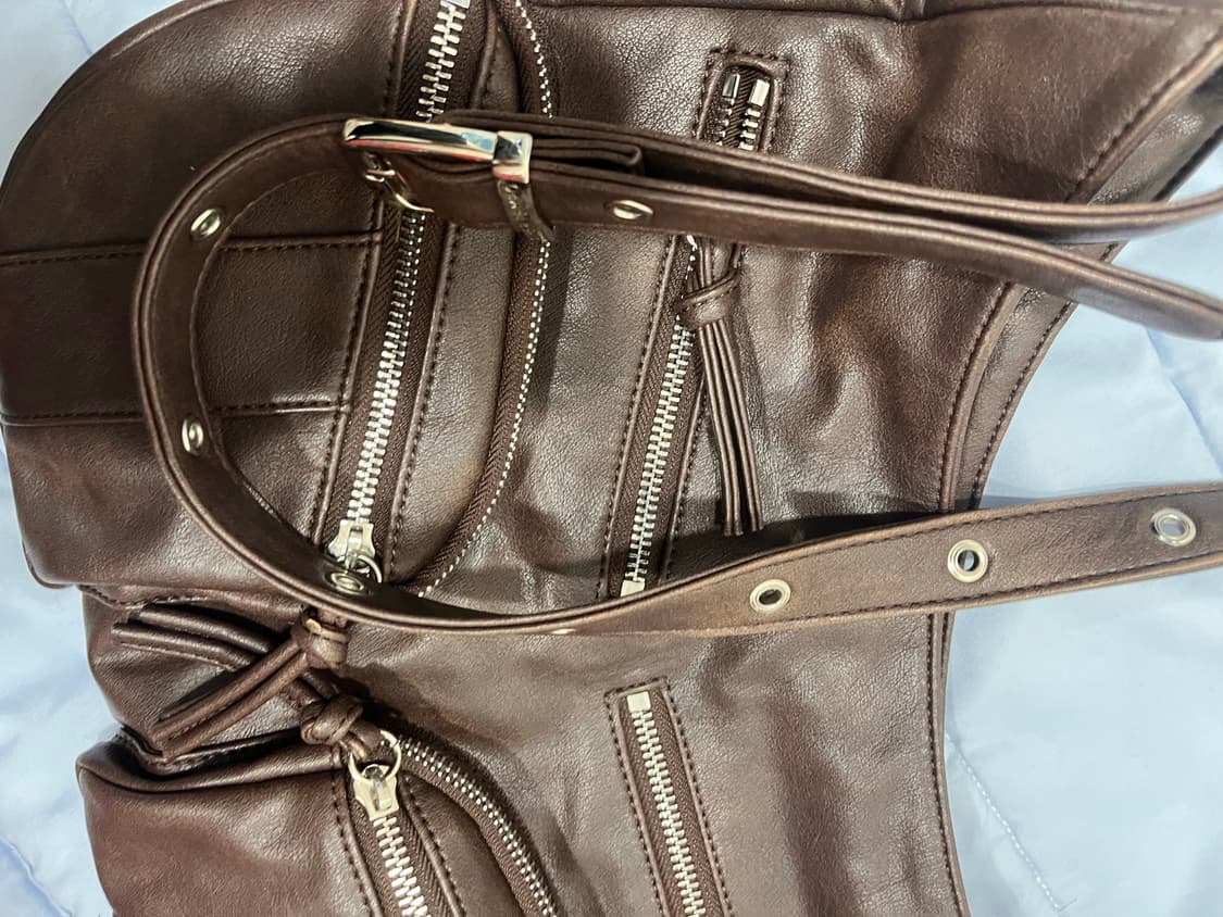 아더템포 arco 워싱 브라운 숄더백 상품이미지2