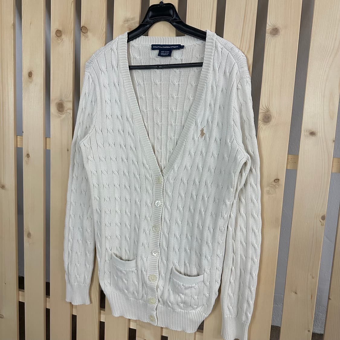 (S) 폴로 랄프로렌 크림 케이블 브이넥 니트 가디건 상품이미지2