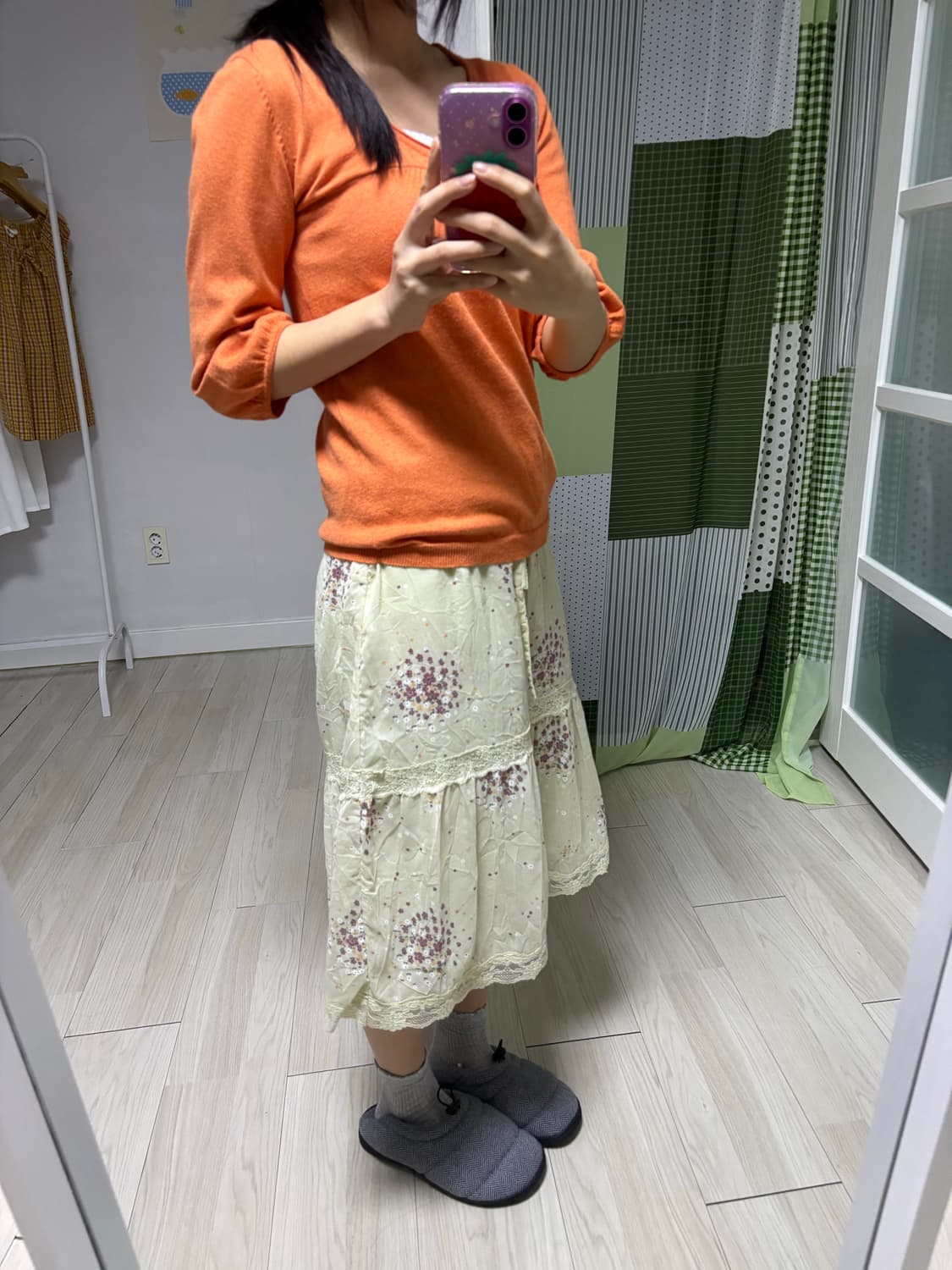 오렌지 7부 니트  상품이미지5