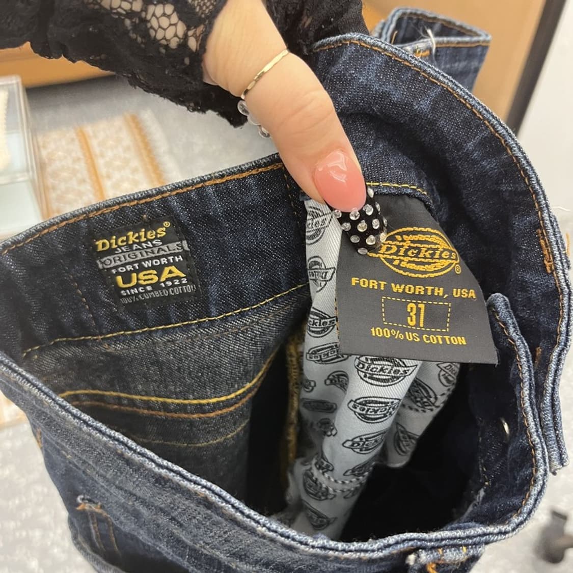 디키즈 올드스쿨 레트로 워싱 진청 데님팬츠 31인치 C10567 상품이미지6