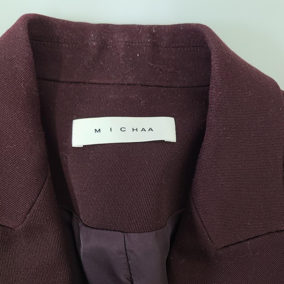 [MICHAA] 미샤 버건디 울 셋업 정장 세트 (자켓 55/팬츠 66) 상품이미지7