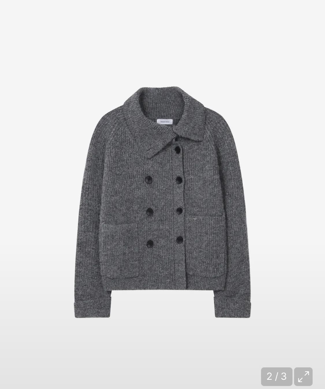 미세키서울 더블버튼 볼드니트 그레이 상품이미지2