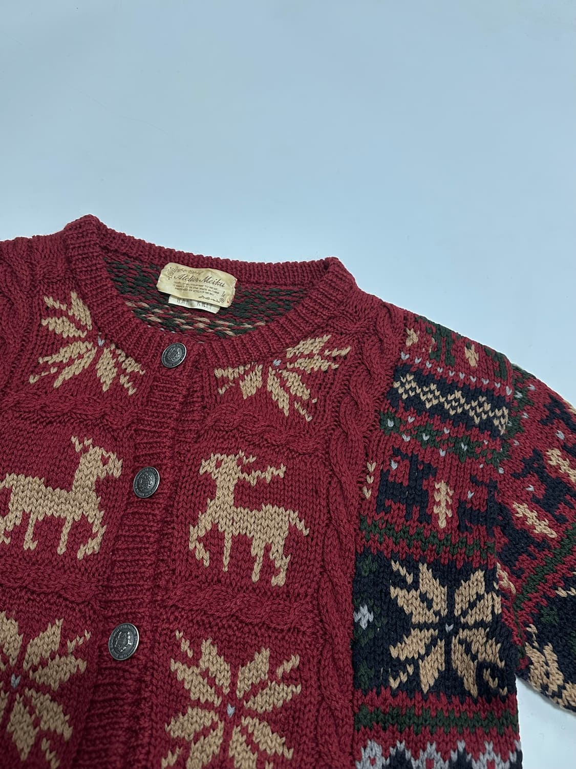 Atelier Meiku 에스닉 코위찬 니트 가디건 일본빈티지 상품이미지4