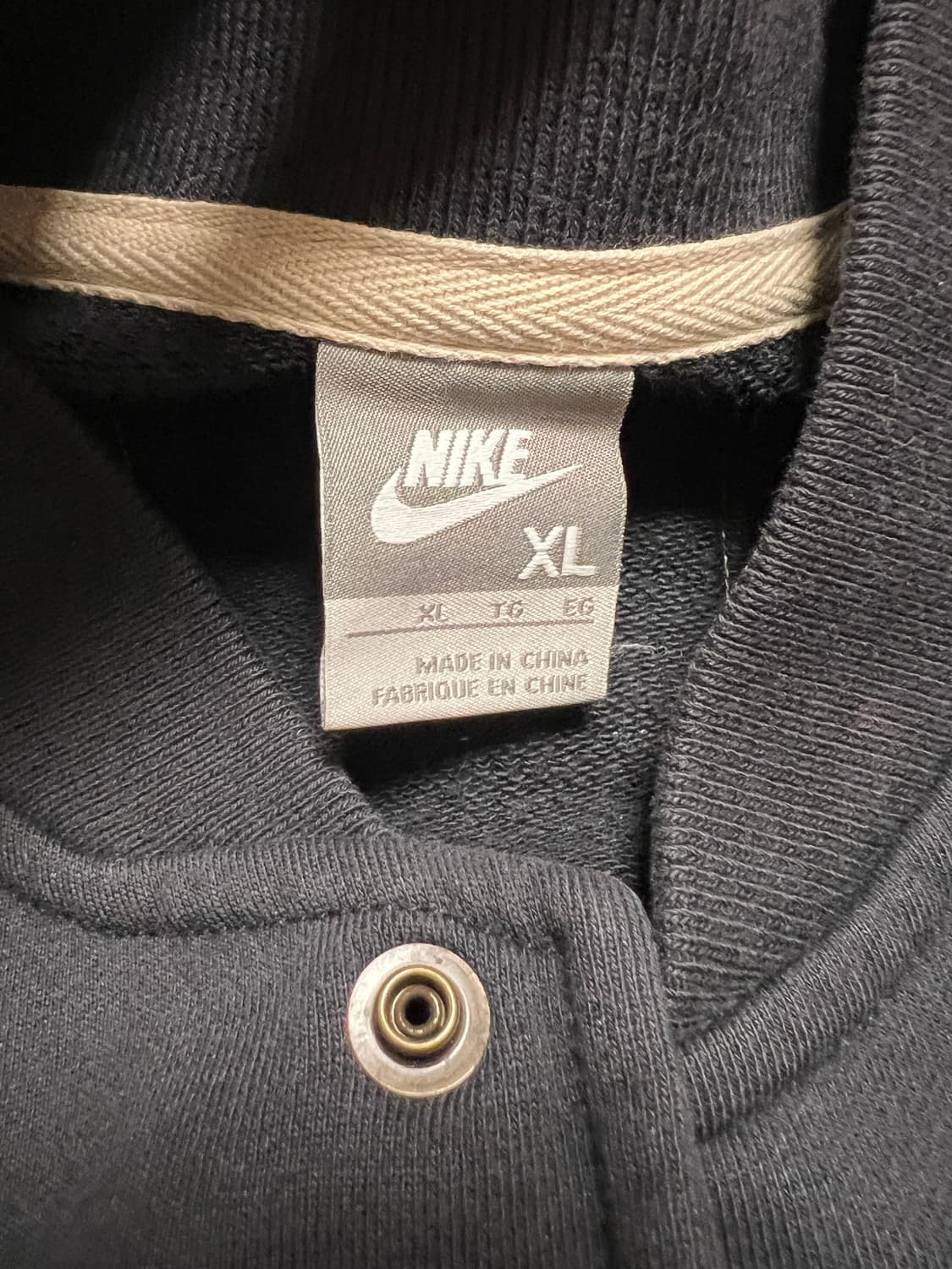 나이키 PROPERTY OF 로고 버튼 스웻 자켓 / 네이비 / XL  상품이미지9