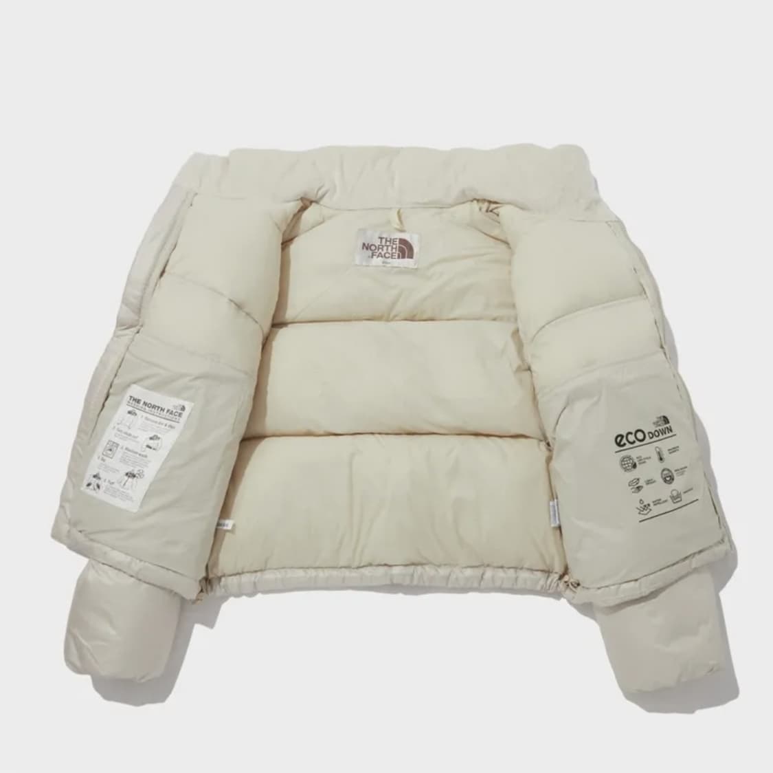 노스페이스 화이트 라벨 노벨티 눕시 다운 자켓 크림 베이지 패딩 S 85 상품이미지3