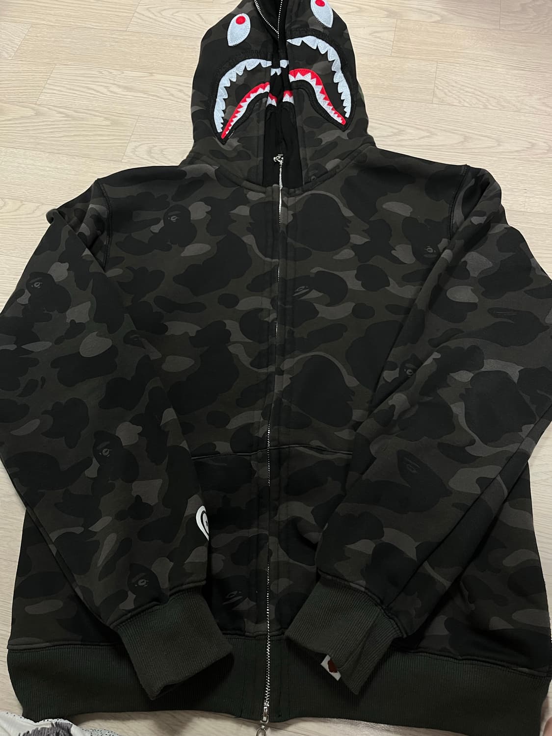 베이프 BAPE 샤크 더블 후드집업 블랙 XL 상품이미지2