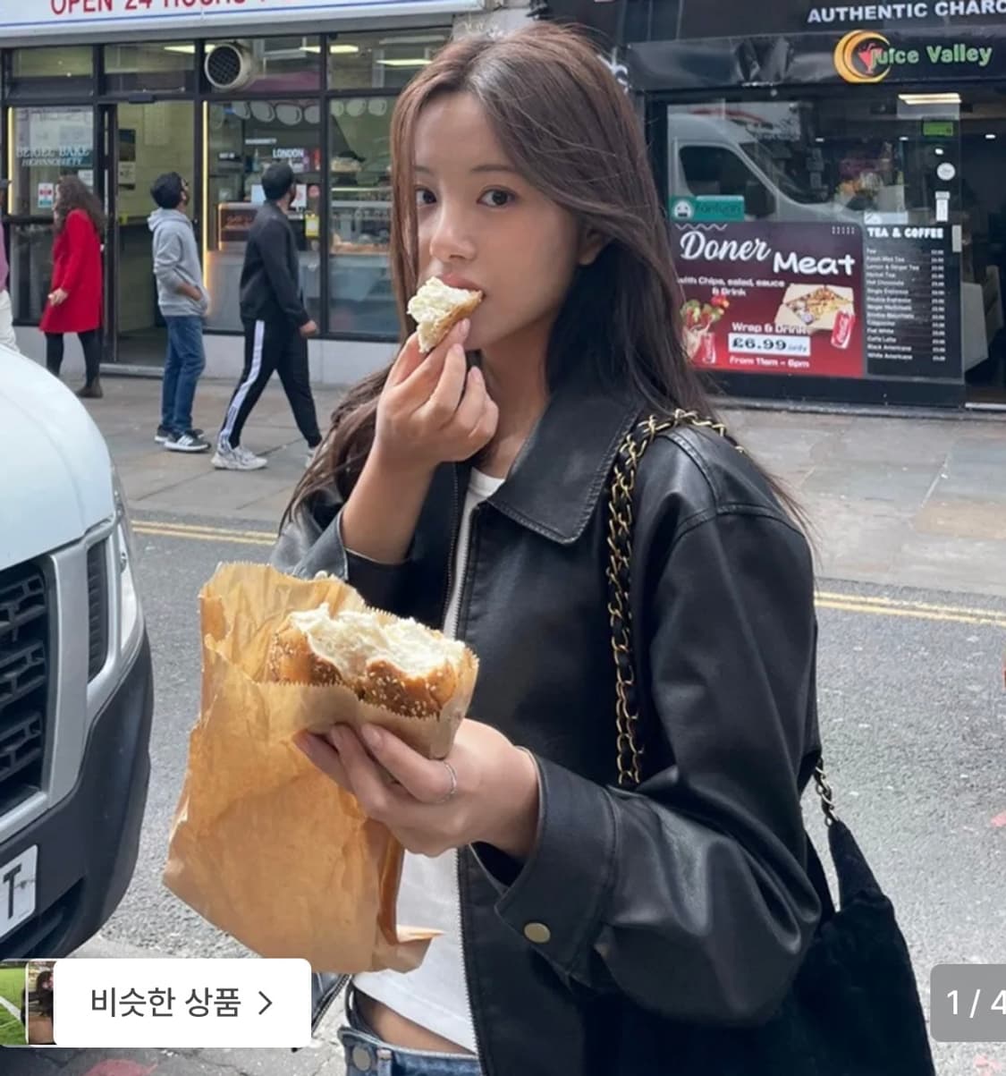 랭앤루 Washing Faux Leather Bomber 가죽자켓 상품이미지3