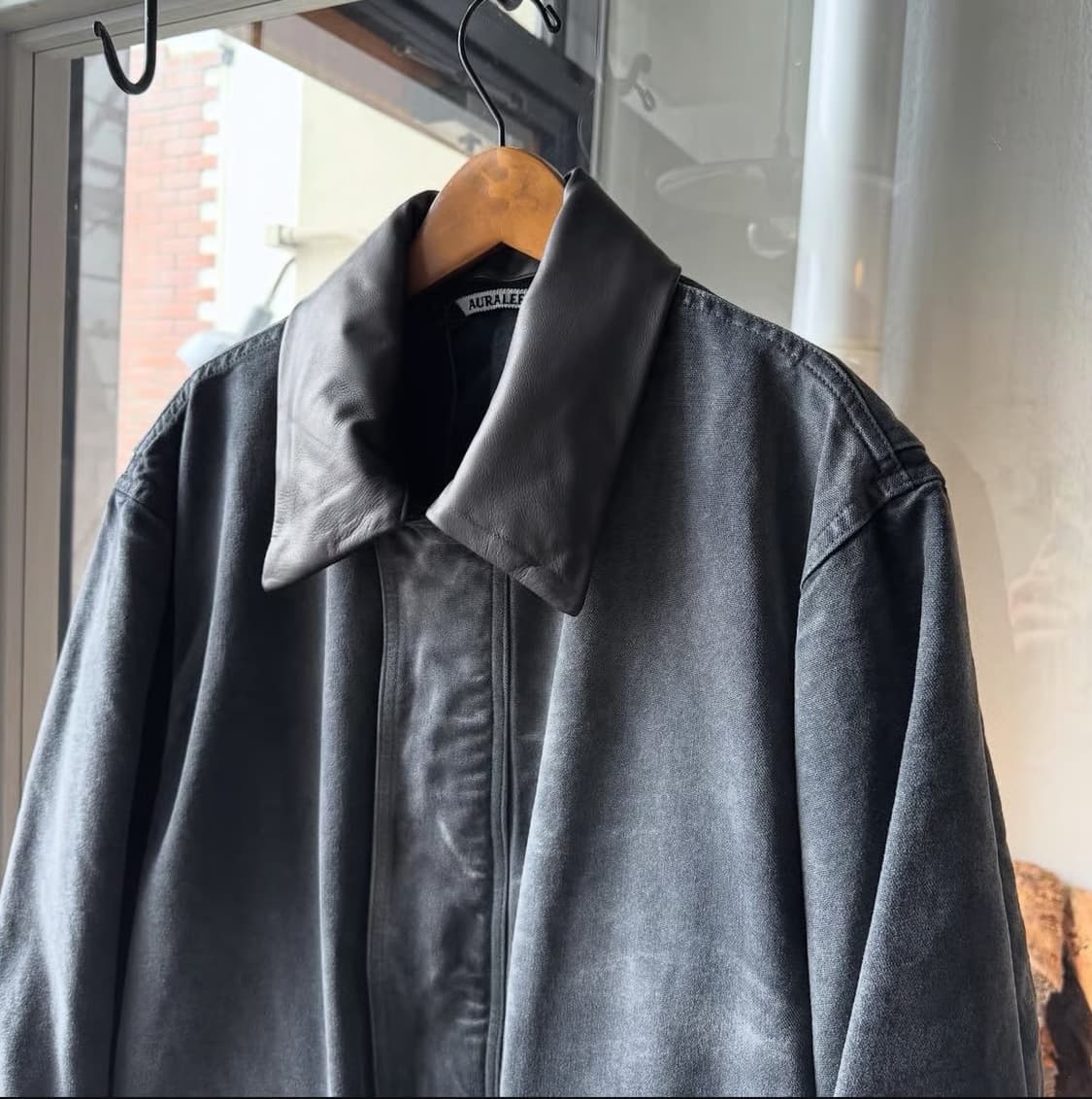 [4] 25AW 오라리 프로덕트 다이드 오가닉 코튼 덕 블루종 블랙 상품이미지4