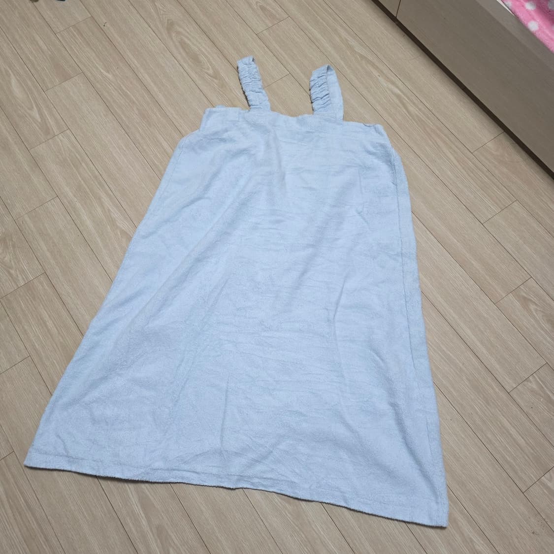 일본빈티지)샤워 목욕 리본셔링밴딩 코튼 로맨틱 홈잠옷 타올가운원피스 상품이미지2