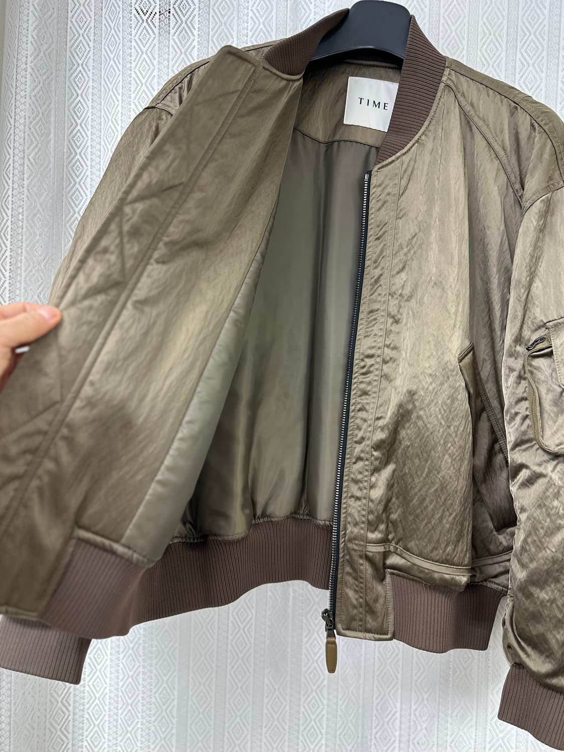 (105)타임옴므 22FW MA-1 오버핏 봄버 자켓 카키 상품이미지6