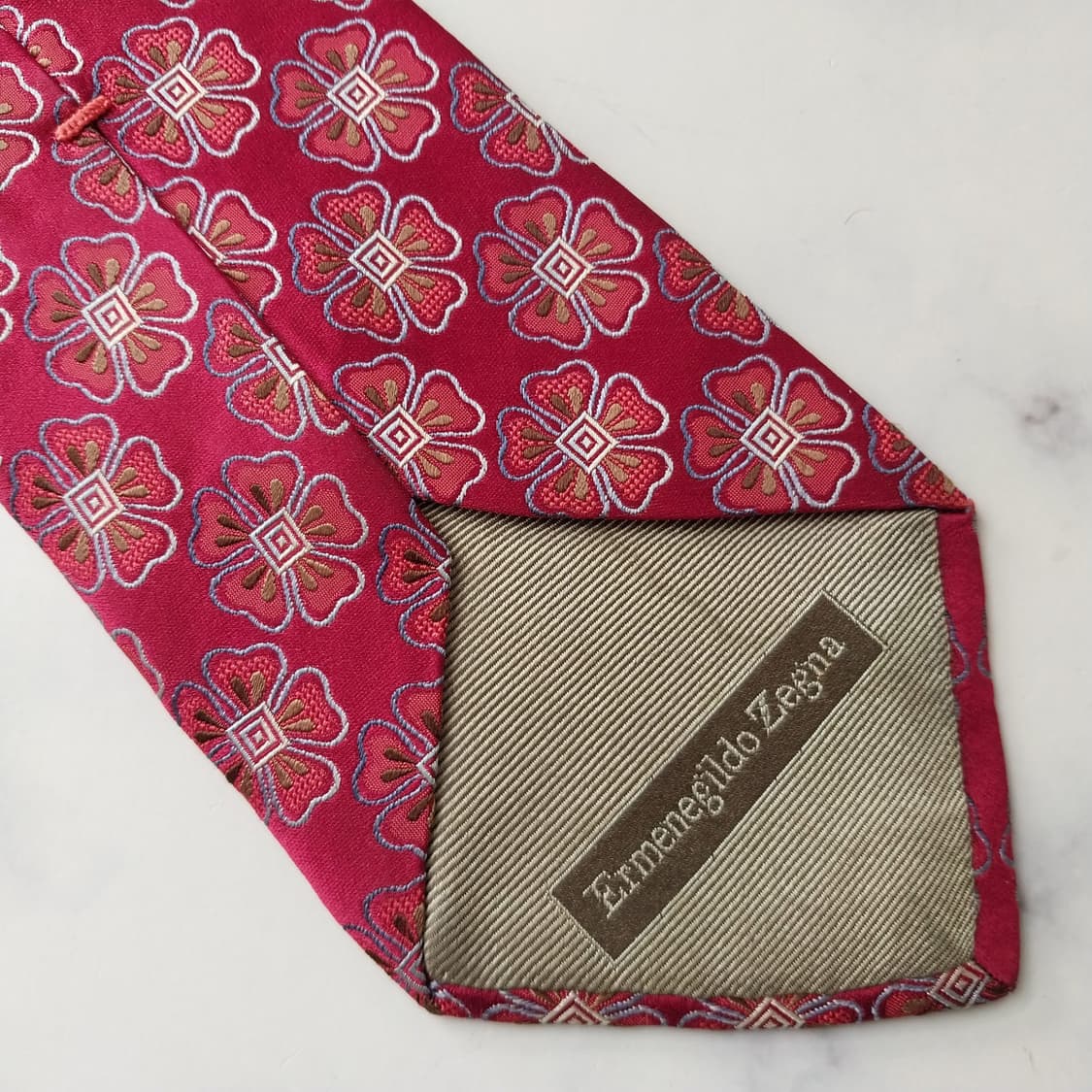 에르메네질도 제냐 플라워 자카드 넥타이 9.8cm A+~A등급 k2055 상품이미지8