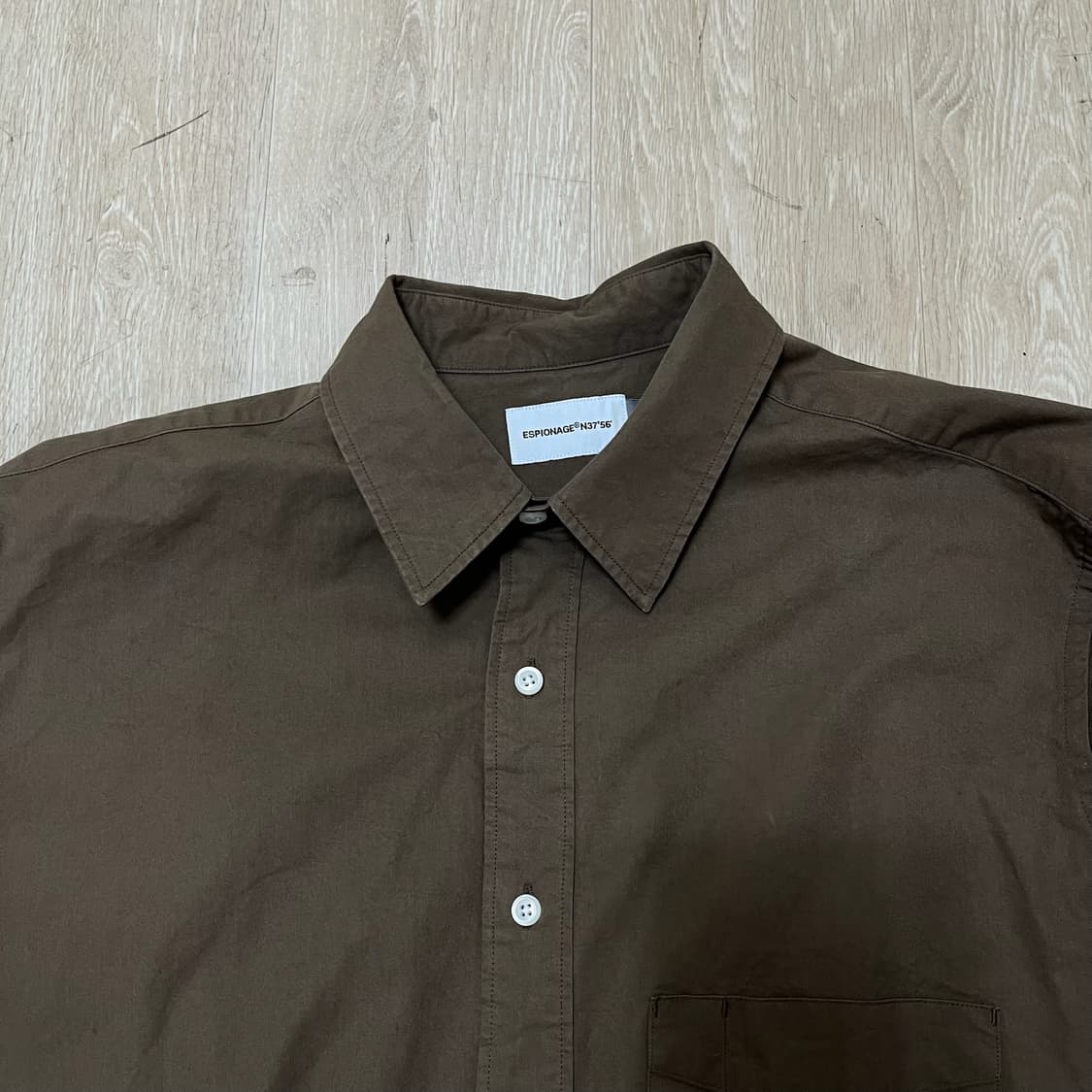 에스피오나지 자수 로고 포켓 셔츠 [브라운] M/95 상품이미지2
