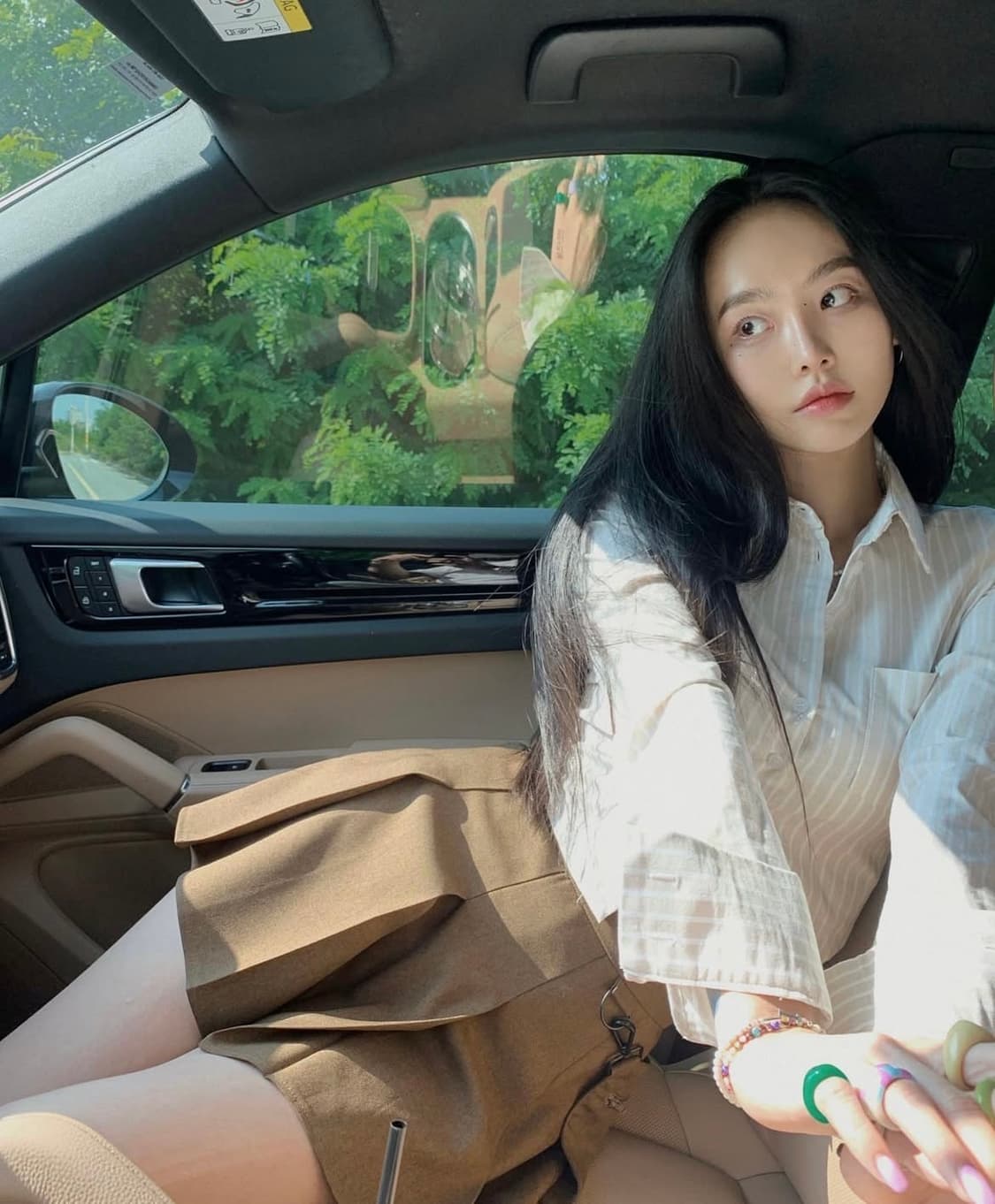 [새상품/M]페일제이드 포켓 스커트 브라운 플리츠 스커트 치마 상품이미지5