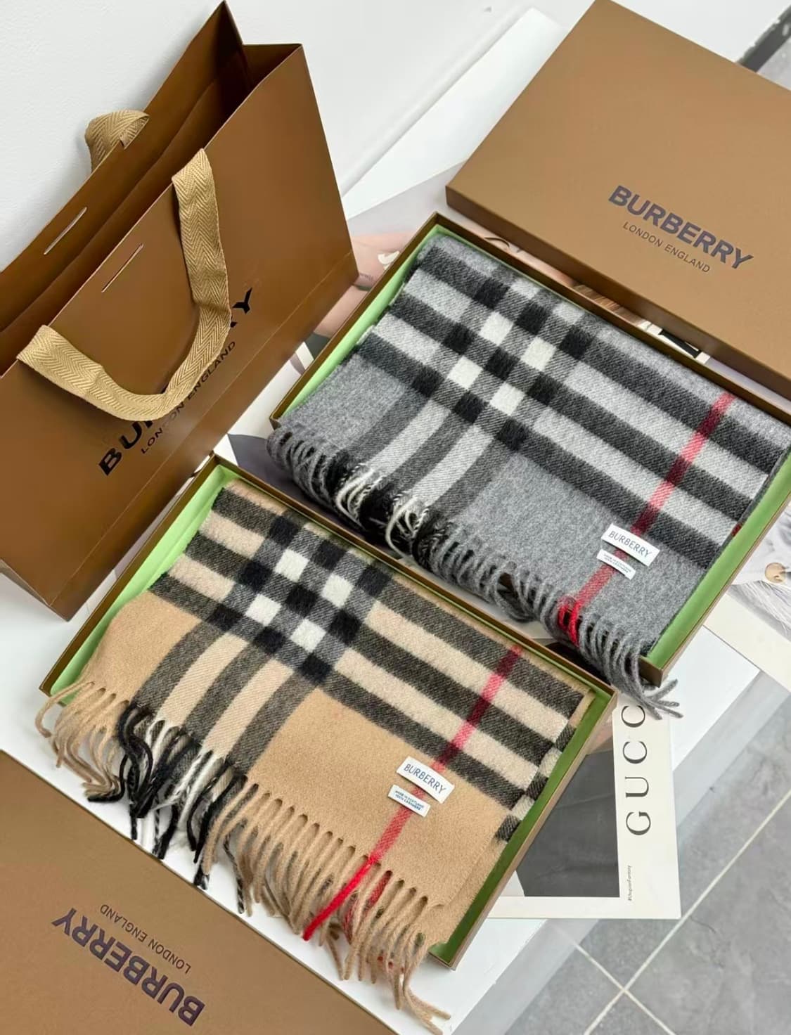 버버리 캐시미어 머플러 클래식 체크 정품 남여공용 상품이미지10