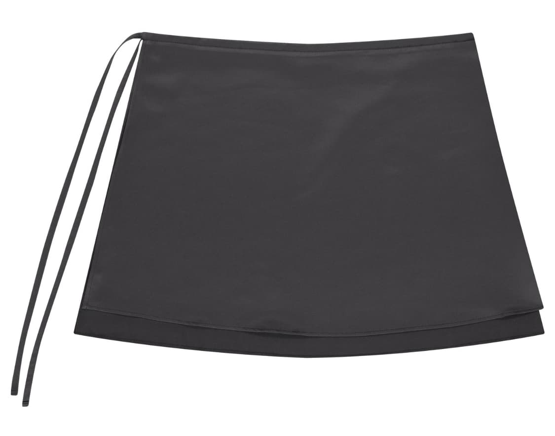 코이세이오038 SATIN WRAP SKIRT CHARCOAL 상품이미지1
