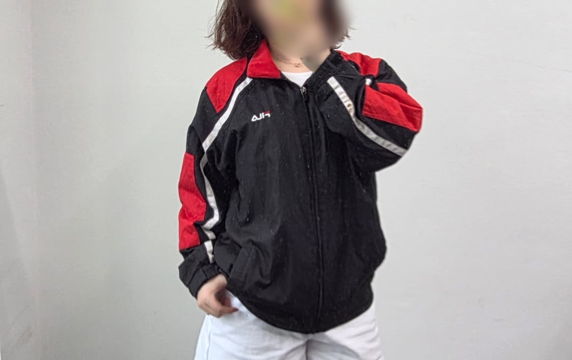 [프립] 150 휠라 바람막이 점퍼 블랙 레드 상품이미지1