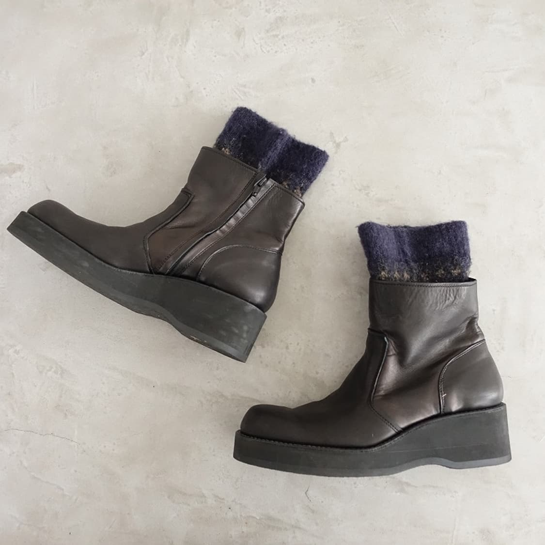 요지 야마모토 레이디스 가죽 니트라이너 부츠 상품이미지6